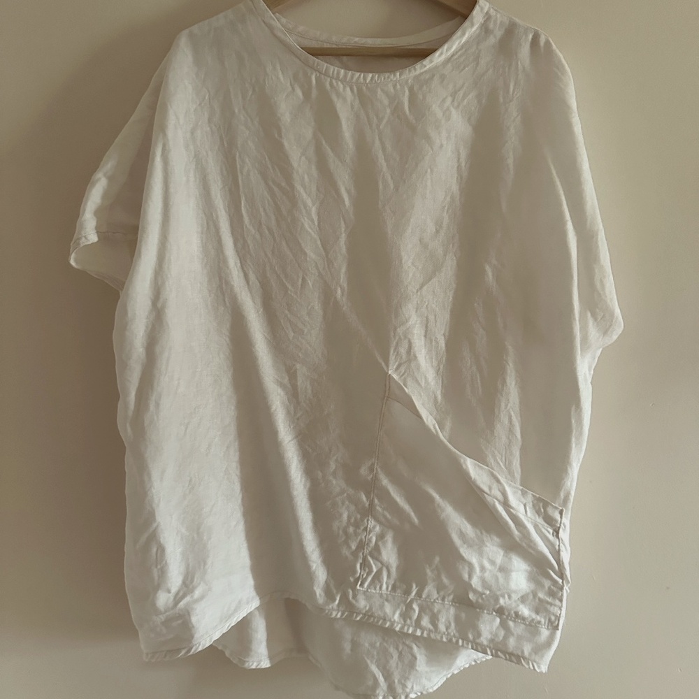 Handmade Elizabeth Suzann Harper Tunic White Linen